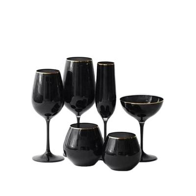 China Wine Glasses Wedding Glassware Sets Glass Rinser Glass Tumbler Wine Macallan Black Wine Glass Sets Rim Amazon Amazon Gold for sale