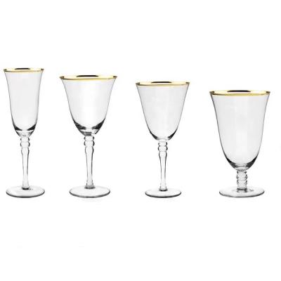 China Wine Glass Shot Glasses Gold Rim To Wedding Drinking Glass Set For Amazon Bar Accessories for sale