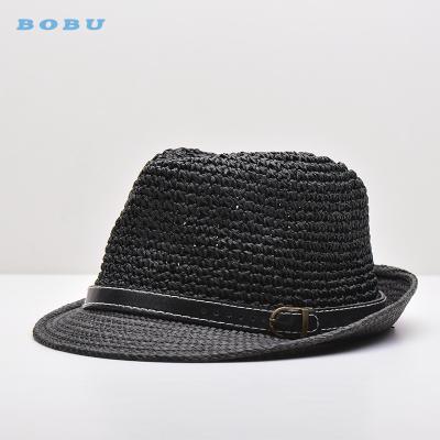 China Newest Character Factory Fashion Panama Wholesale Kids Black Paper Straw Hats Made In Mexico for sale