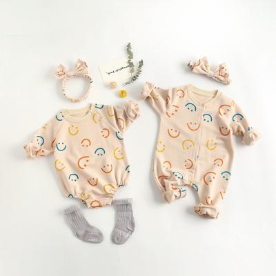 China Spring and autumn wholesale hot children's clothing Longsleeve style rompers 0-1 year old baby foot caterpillar for sale