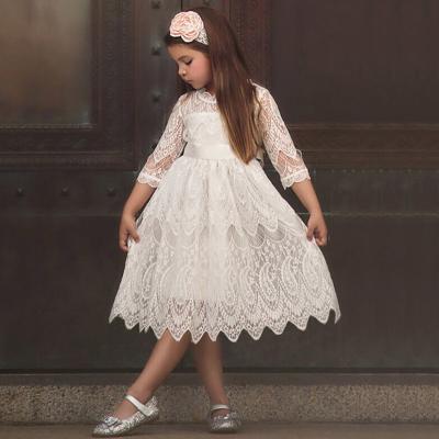 China 2021 new hot sale summer anti-static girls dress white lace bow princess dress for sale