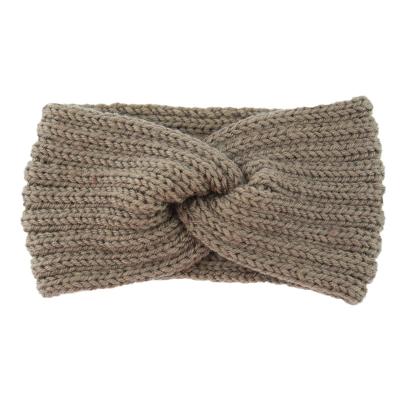 China Sports Latest Design Daily Life Wool + Acrylic Fiber Cross Knitted Headband for sale