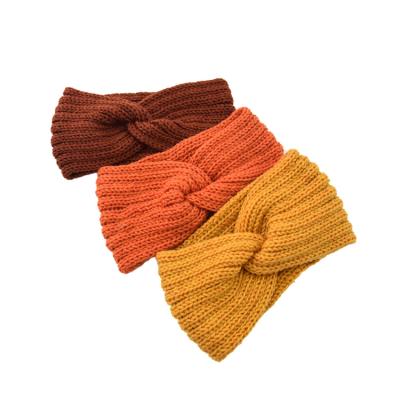 China Popular High Quality Cheap Custom Made Ladies Polyester Knitted Warm Winter Head Headband For Women for sale