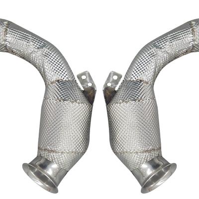 China 304 Stainless Steel Downpipe Front Pipe High Flow Catted Stainless Steel For Mercedes-Benz C63 for sale