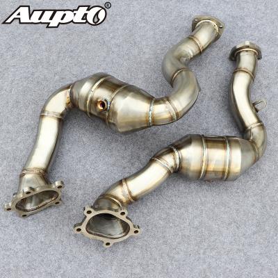 China 304 Stainless Steel Downpipe Front Pipe High Flow Catted Stainless Steel For AUDI S7 3.0T for sale