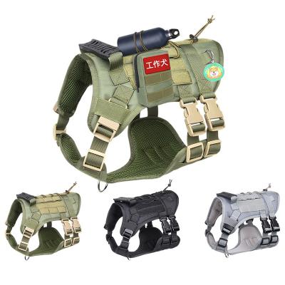 China Personalized Adjustable Tactical Heavy Duty Large Service Dog Harness Private Label No Pull Dog Harness for sale