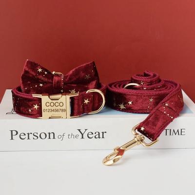 China Personalized Dropshipping Personalized Dog Leads And Collars Leash Manufactures Hardware Metal Christmas Dog Collars for sale