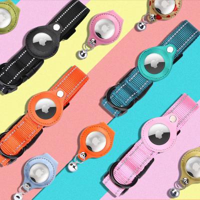 China Reflective 2023 Wholesale Pet Accessories Adjustable Reflective Dog Collar Nylon Airtag Dog Collar for sale