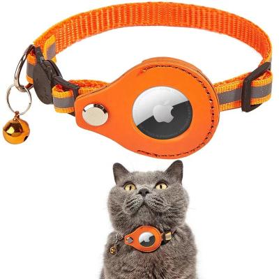 China Reflective High Quality OEM Airtag Cat Collar Dog Pet GPS Mini Tracker Reflective Nylon Dog Collar for Animals for sale