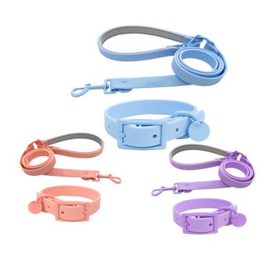 China Personalized 2023 Custom Logo Pet Supply Walking Lead PVC Dog Leash Waterproof Dog Collars And Leash for sale