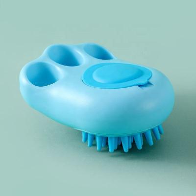 China Sustainable Pet Cat Bath Brush Dispenser Cat Comb Pet Cleaning Grooming Portable Brush for Pet Massage Bath Brush for sale