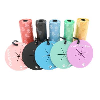 China Dogs Waterproof Rubber Portable Dog Waste Poop Bag Holder Dispenser Customized Logo Low Moq Dog Bag Dispenser with Hook for sale