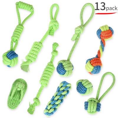 China Stocked Durable Wholesale Cotton Rope Dog Toys Squeaky Pack Set Pet Chew Dog Rope Toy for sale