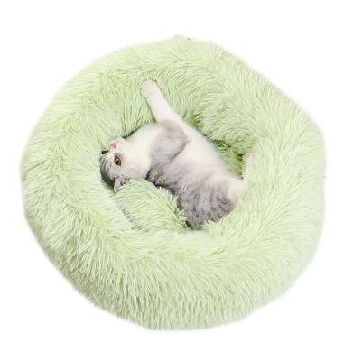 China Heating wholesale pet beds manufacturer luxury soft cozy cushion round cat dog pet beds for sale