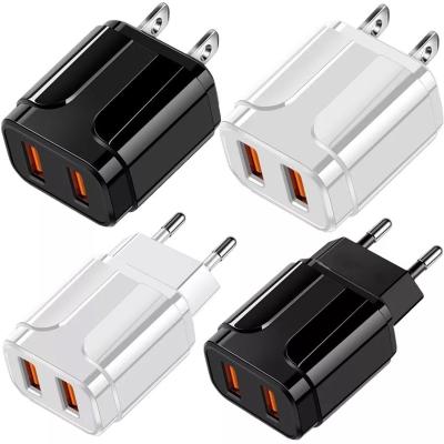 China New 12W Mobile Phone Charging QC3.0 Multi Fast 3 Port USB Charger Black Adapter for sale