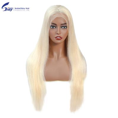 China Straight 613 Pre Plucked Straight Brazilian Remy Human Hair Lace Wigs Transparent Color Film Blonde Full Lace Wigs for sale