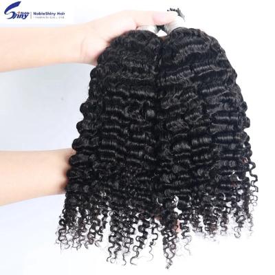 China Kinky Curly Microlinks Kinky Curly I Tip Indian Natural Wavy Virgin Hair Bulk Hair Extensions For Women Hair 100% For Salon for sale