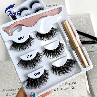 China Factory Price 10 Criss-Cross Magnets Magnetic Lashes With Magnetic Coating Wholesale OEM Free Sample Custom Packing False Eyelashes for sale