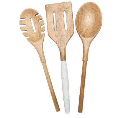 China Viable Hot Selling Utensil Kitchen Accessories Cookware Natural Wood Pasta Turner Spoon Server for sale