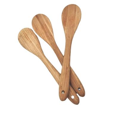 China Sustainable Food Grade Wholesale Bamboo Spoon Bulk For Kitchen Utensil Cooking Set for sale