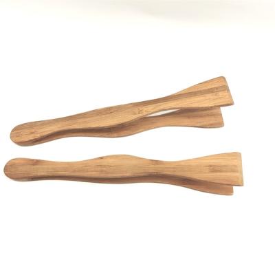 China Sustainable Hot Sale Food Grade Hotel Breakfast Kitchen Bamboo Food Serving Tongs for sale