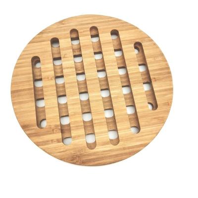 China Sustainable Home Kitchen Bamboo Tripod Hot Pads Bamboo Tripod, Round Heat Resistant Tripod Teapot Pads for sale