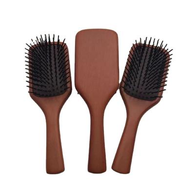 China Home.Hotel.Bathroom.Shower Room Small Square Bristle Air Cushion Paddle Hair Brush Custom Logo Nylon Wooden Bristle for sale