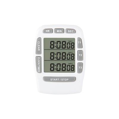 China Runleader Large Sustainable LCD Digital Timer 3-Channels Programmable Kitchen Timer For Lab Cooking Baking for sale