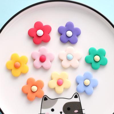 China Resin Flower Children's Environmental Friendly Stain Frosted Five-petal Jewelry Accessories Diy Glue Cream Cell Phone Shell Decorative Patch for sale