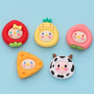 China New Diy Pineapple Cow Cheese Fruit Cell Phone Cream Case Handmade Jewelry Resin Accessories Environmentally Friendly Glue Material for sale