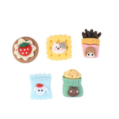 China Environmentally Friendly Resin Props Simulation Cookie Fries Cream Diy Glue Mobile Phone Case Patch Water Cup Stationery Box Decoration for sale