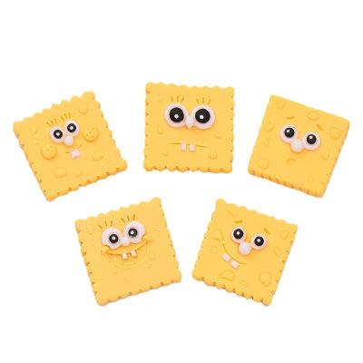 China Simulation Food Game Spongebob Cookies Resin Props Diy Mobile Phone Shell Hair Accessories Water Cup Environmentally Friendly Stickers for sale