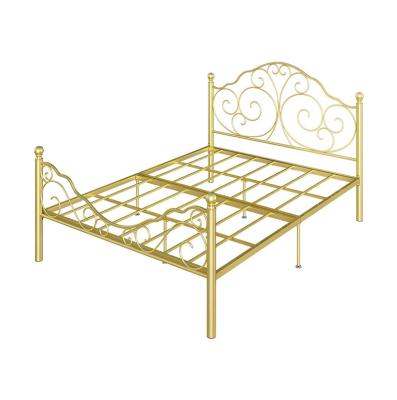 China Other Modern Metal Frame Bedroom Fashion Hotel Double Bed Children Single Bed Iron Metal Adult Bed for sale