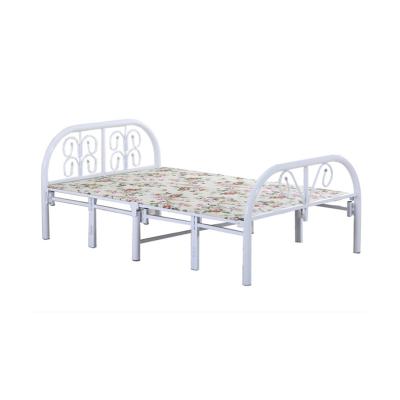 China Foldable High Quality Furniture Adjustable Iron Hotel Bed Single Bed Frame Steel Folding Metal for sale