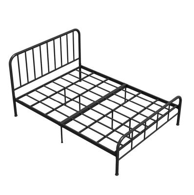 China Cheap Iron Adjustable Single Frame Headboard Platform Bed Wholesale Metal Large Double (Size) Bed for sale