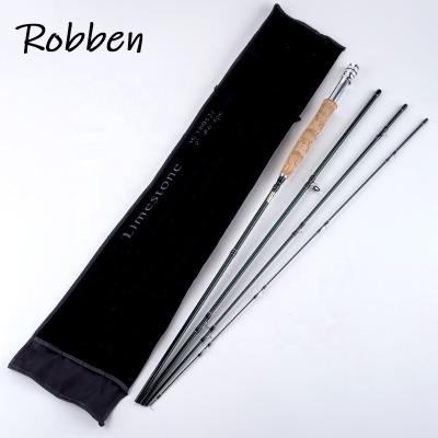 China 100% CARBON Robben Entry Level Beginners Fly Fishing Rod 4 Sections Fly Fishing Rod 4 Sections Trout Current Fly Salmon Fishing Rod for sale