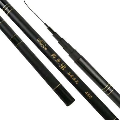 China Carbon 2.7m-6.3m Carbon Fiberglass Fishing Rod Telescopic Black Handle Stream Hard Rod Travel Carp Rod for sale