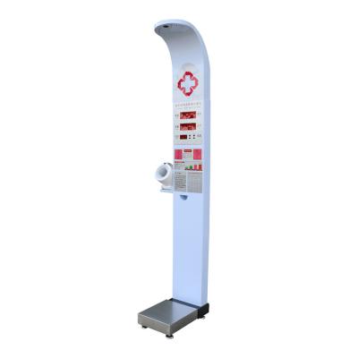 China Medical electronic weighing machines body height weight bmi blood pressure scale 33*55*235cm for sale