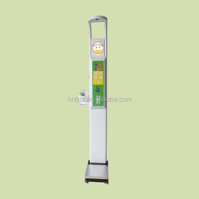 China Medical and Personal Coin Operated Height and Weight Machine Scale with BMI and Blood Pressure Machine HW-600B for sale