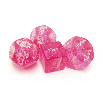 China 4 Pcs 6 Sides Cube Custom Acrylic Polyhedral Dies Sexy Adult Games Casino Love Fun Erotic Sex Die Cut 16mm Position for sale