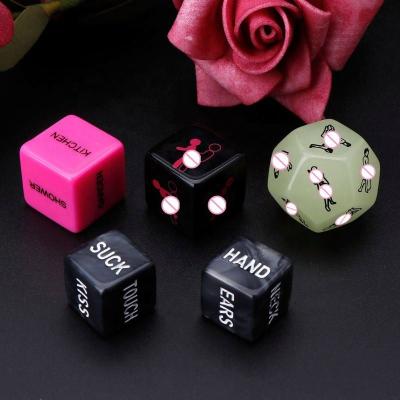 China 5pcs 6 Sides Acrylic Cube Dies Pink Love Position Funny Adult Sex Toys Games Party Erotic Couples Acrylic Die Cut Set for sale