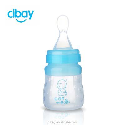 China BPA Free Silicone Squeeze Spoon Milk Feeder Bottle Silicone Baby Feeder Spoon Bottle for sale