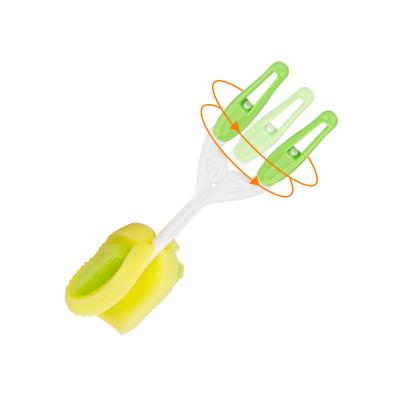 China 2021 New Design Silicone Baby Bottle Cleaning Brush Rotating Bottle Brush BPA Free for sale