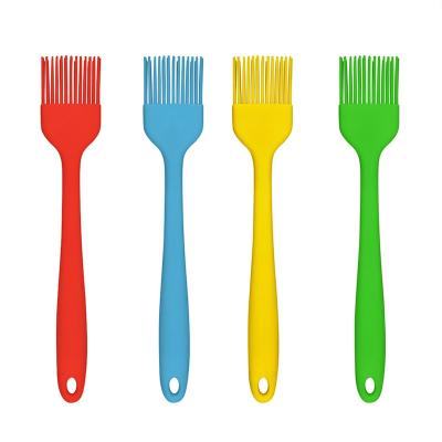 China Butter Oil Silicone Pastry Brush Viable Spread Heat Resistant Silicone Basting Brush BBQ Tool Baking Brush for sale