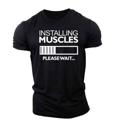 China Breathable Men Gym Fitness Shirts Casual Custom With Logo Print for sale