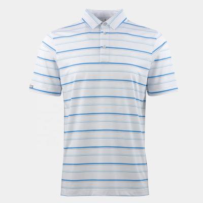 China Knitted Weaving Method Men Golf Polo Shirts Stripes Slim Fit Casual Style for sale