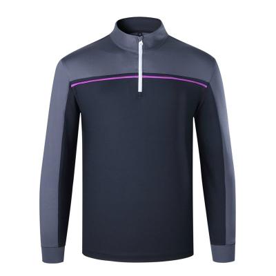 China Quick Dry Men Half Zipper Pullover Outdoor Polyester Anti-Shrink for sale