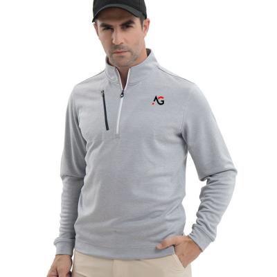 China Anti-wrinkle Men Half Zipper Pullover Golf Regular Fit Sweatshirt Quarter Zip Pullover for sale