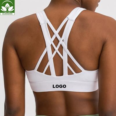 China High Impact Womens Padded Workout Gym Yoga Working Bras Fitness Sports Bras Top Breathable Factory Made for sale