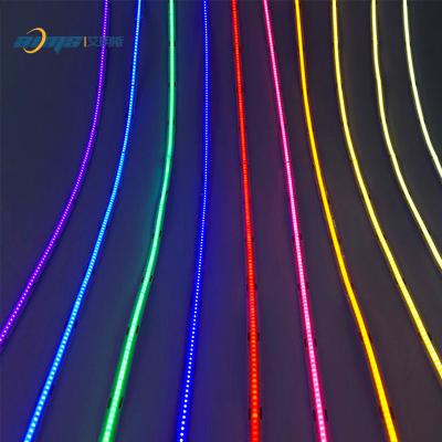 China Custom COB Hotel RGB CCT Led Strip Light 3000K 6000K 12V 24V 408Led Flexible Blue Pink COB Light Caratmosphere for sale